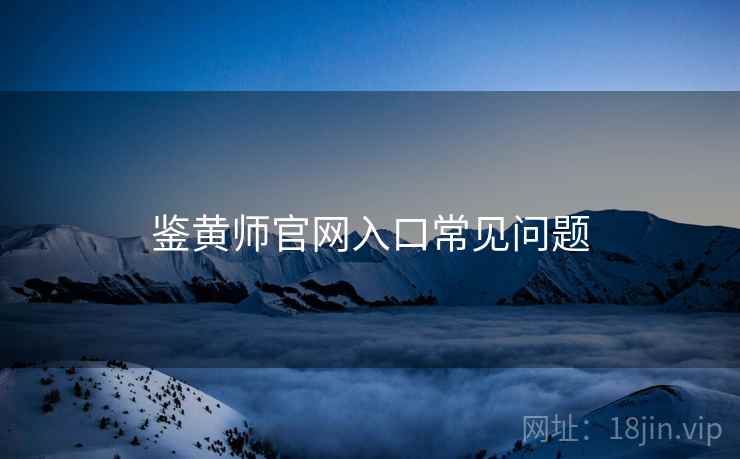鉴黄师官网入口常见问题
