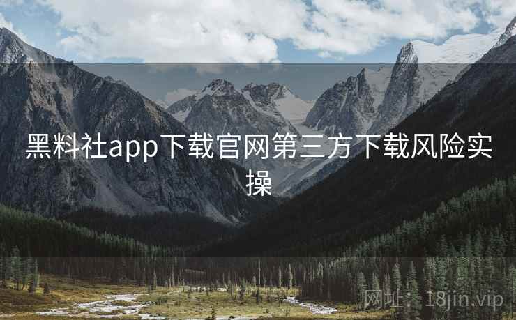 黑料社app下载官网第三方下载风险实操