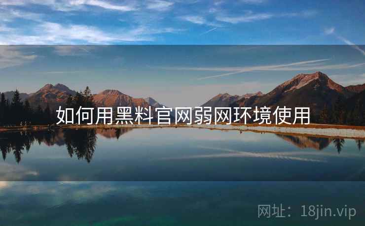 如何用黑料官网弱网环境使用